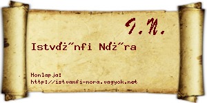 Istvánfi Nóra névjegykártya